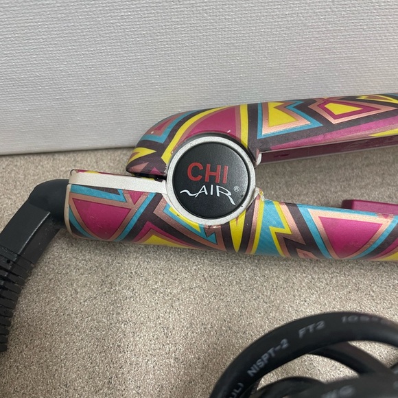 CHI Air Flat Iron Adjustable Temperature Control Decorative Design Pink Teal - Picture 2 of 9